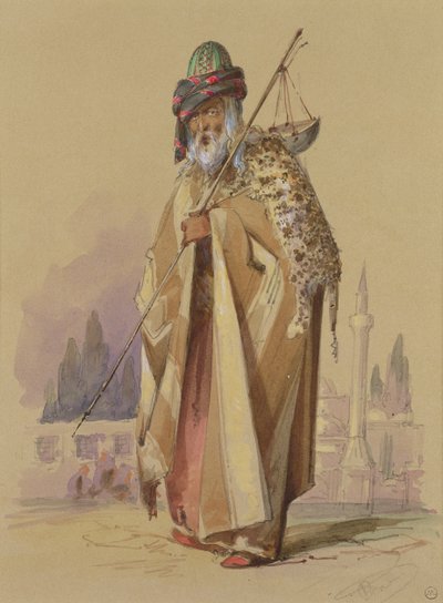 Ein Derwisch mit Leopardenfell, ca. 1855 von Amadeo Preziosi